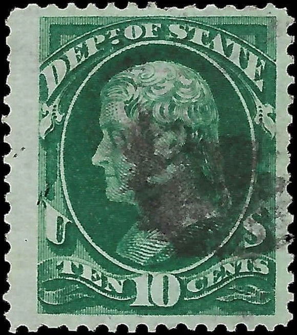c1873 - Scott O62 Department of State Official Stamp 10c - Solid