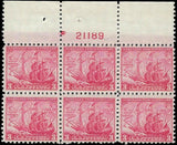 c1934 - Scott 736 Plate Block of 6 - MLH, OG - Superior Centering!