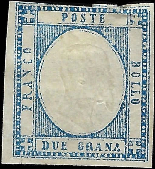 1861 Neapolitan, Italy 2g Stamp - Mint, No Gum - Scott 22 - Cat= $125
