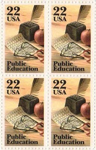 1985 Public Education Block of 4 22c Postage Stamps, Sc#2159, MNH, OG
