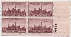 1946 Smithsonian Plate Block of 4 3c Postage Stamps - Sc# 943 - MNH,OG