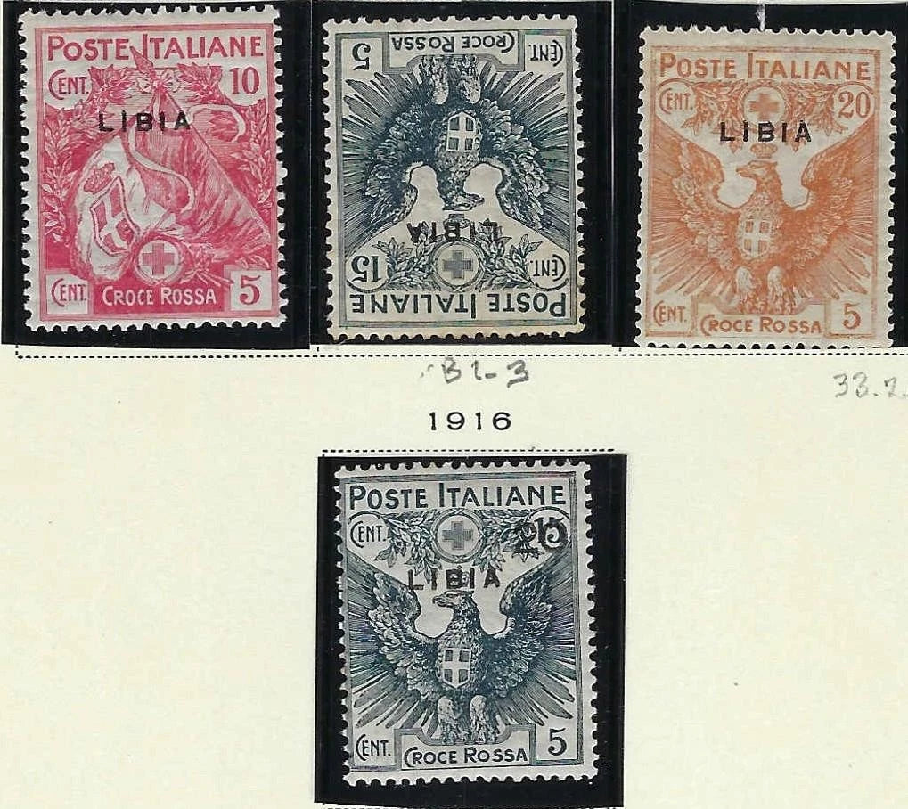 1915 Libya Semi Postals Scott B1-B4 - All MH, OG - Nice Set!