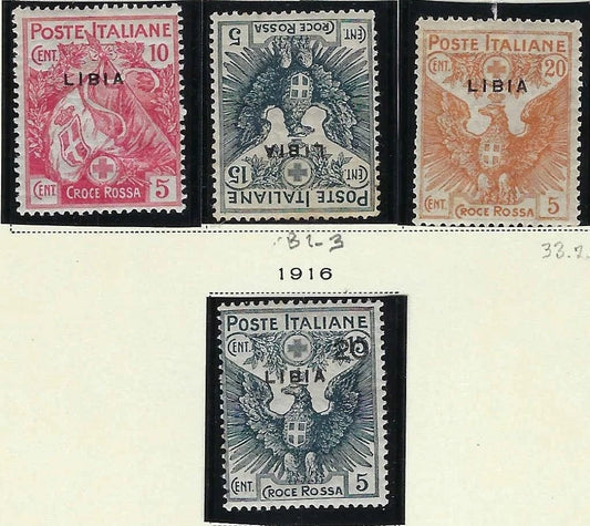 1915 Libya Semi Postals Scott B1-B4 - All MH, OG - Nice Set!