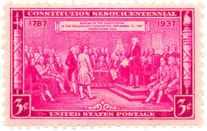 1937 Constitution Adoption Single 3c Postage Stamp - Scott 798 - MNH,OG