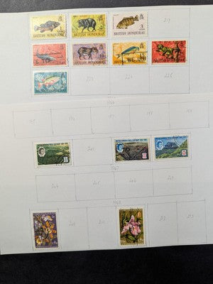 Old British Honduras Collection on Home Made Pages - M&U- Some Better - 9 Photos