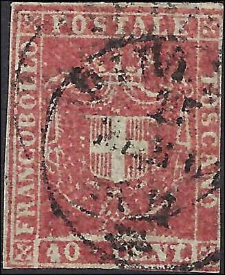 VEGAS - 1860 Tuscany Italy 40c Stamp -Scott 21 - Used