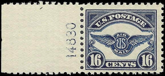 c1923- Scott C5 16c Stamp with Plate Number - MNH, OG A Few Specks of Gum Dist