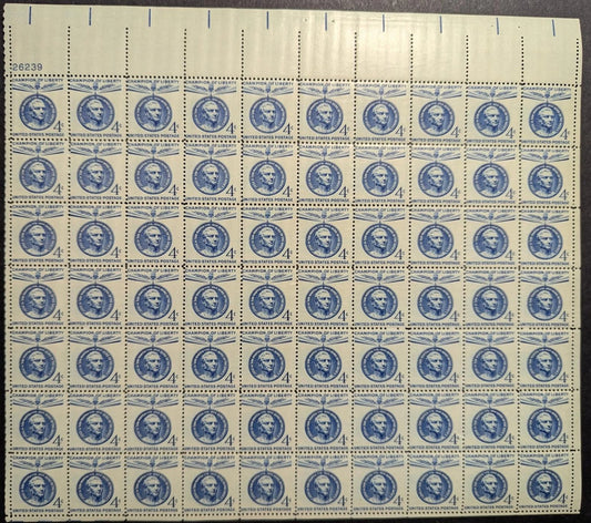 1959 USA 4c J. San Martin Sheet -Scott 1125 -MNH, Undisturbed OG -No Sig Flaws