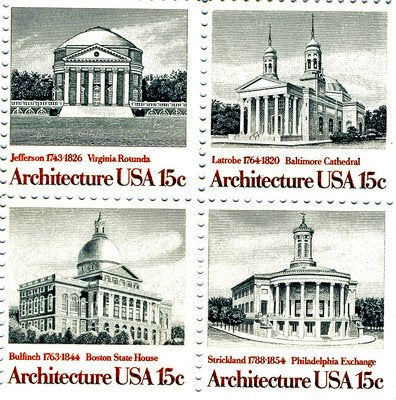 1979 American Architecture Block of 4 15c Postage Stamps #1779-1782, MNH, OG