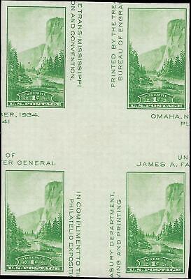 VEGAS - 1935 Yosemite Cross Gutter Block - Scott 769a - No Gum as Issued