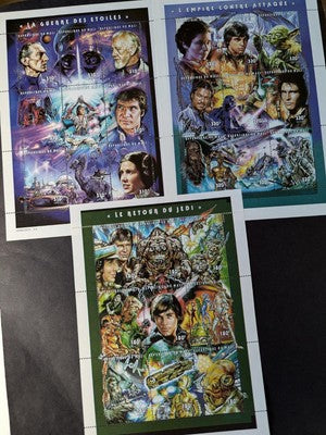 Box of Misc International Stamps, Souvenir Sheets & More - 53 Photos