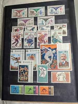 VEGAS - WW Olympics Stamp Collection in Stock Book -Some Better -MNH -19 Photos