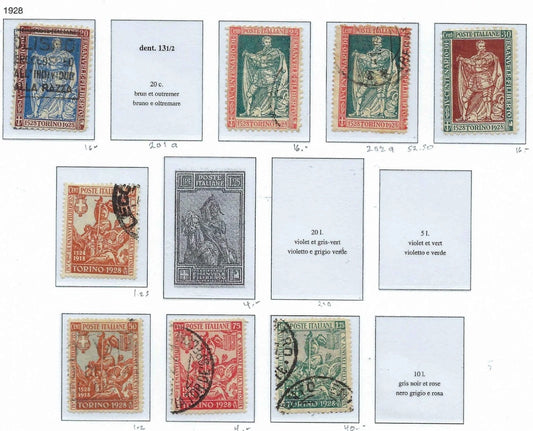 1928 Italy - Sc# 201-207 - Mostly Canceled Short Set Shown- All Solid -Cat $130