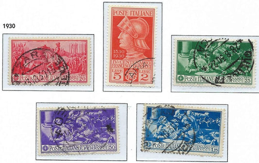 1930 Italy Stamp Set - Scott 242-246 - Canceled (More Scarce)- Cat= $314 - READ