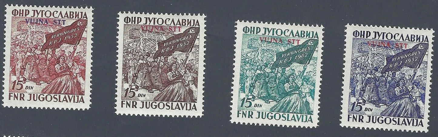 1952 Yugoslavia-Trieste Scott 61-64 MNH, Undisturbed Gum Full Set!