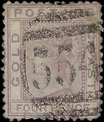 VEGAS - 1875 Gold Coast 4p - Scott 2 - Perf 12.5 - Repaired Tear - Cat= $150