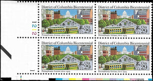 1991 Washington D C Bicentennial Plate Block of 4 29c Stamps, Sc# 2561, MNH, OG