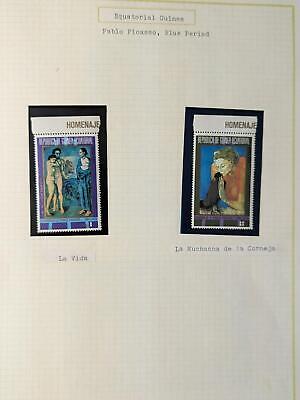 VEGAS - Equatorial Guinea Paintings by Picasso Stamps on Pages - See 8 Photos