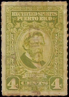 VEGAS - 1940s Puerto Rico Revenue - Rectified Spirits 4c - Thin