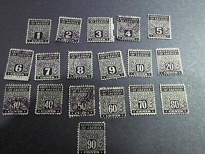 VEGAS - 1945 Postal Note Complete Set - Scott PN1-PN18 - Used - Could Be Flaws
