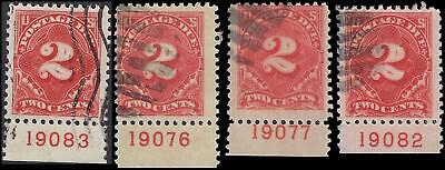 VEGAS - 1917 Postage Due 2c - Scott J62 - Color Variations with Plate Numbers -P11