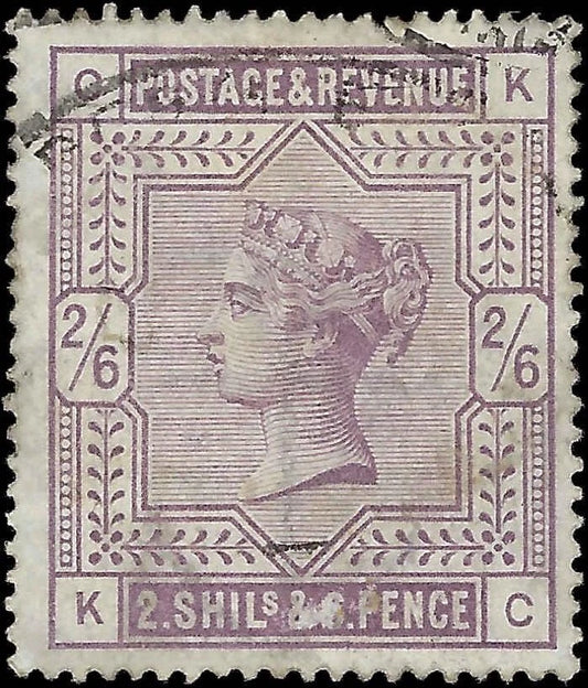 c1883 - Great Britain Scott # 96 - Used - Solid, Light Cancel - Cat= $185!