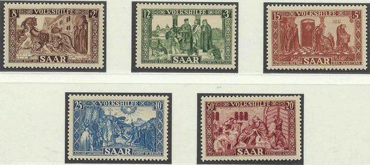 1950 Saar Full Set - Scott B77-B81 - MNH, Undisturbed OG - Post Office Fresh!