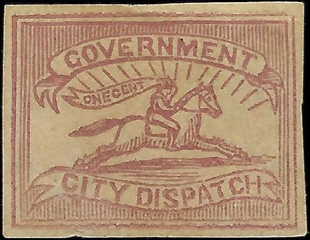 Government City Dispatch 1LB9 Baltimore Carrier Stamp Forgery Horse Rider Cinde