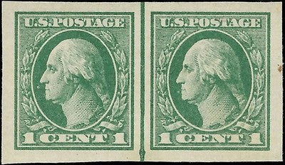 c1919 - USA 1c Washington Imperf Center Line Pair - Sc# 531 - MNH, OG - Fresh!