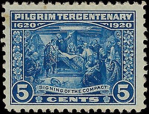VEGAS - 1920 Pilgrim 5c - Scott 550 MNH, Undisturbed Gum - Centering! READ