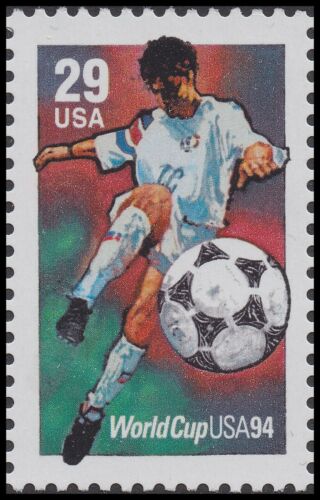 1994 World Cup Soccer Single 29c Postage Stamp, Scott 2834, MNH, OG