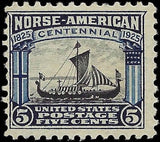 c1925 - Sc# 621 5c Norse-American Stamp - MNH, Undisturbed OG - Solid