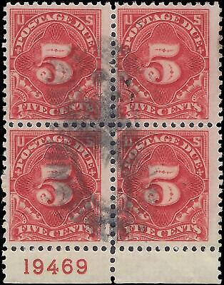 VEGAS - 1917 Postage Due 5c - Scott J64 Plate Block Of 4 - Used