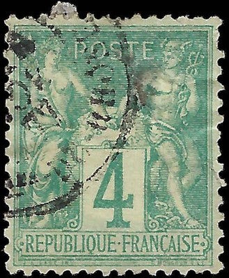 c1876 France 4c - Used - Scott 66 - Thin