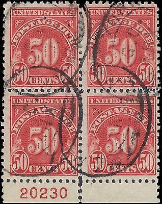 VEGAS - 1930 Postage Due 50c - Scott J76 - Used Plate Number Block - P11 -FN1069