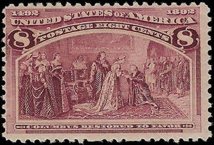 c1893 - Scott 236 8c Columbian Stamp MH, OG - Fresh!