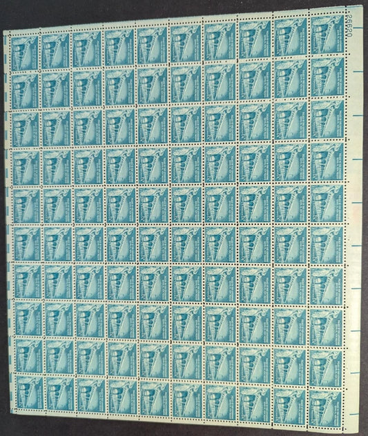 1960 USA Santa Fe 1 1/4c Sheet -Scott 1031a -MNH, Undisturbed OG - No Sig Flaws