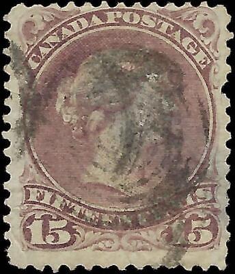 VEGAS - 1868 Canada Queen Victoria- 15c - Scott 29 - Thin