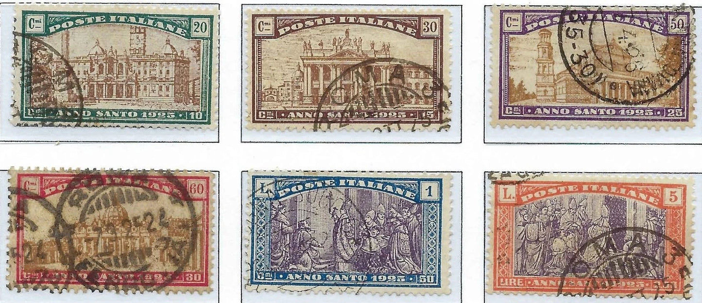 1924 Italy Stamp Set - Scott B20-B25 - Canceled (More Scarce)- Solid -Cat= $197