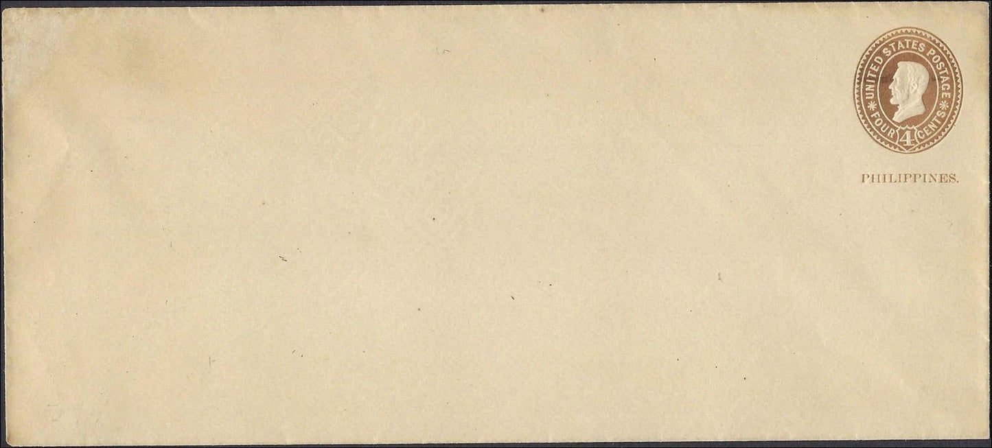 1899 Philippines U13 4c Brown Postal Stationery Entire Unused