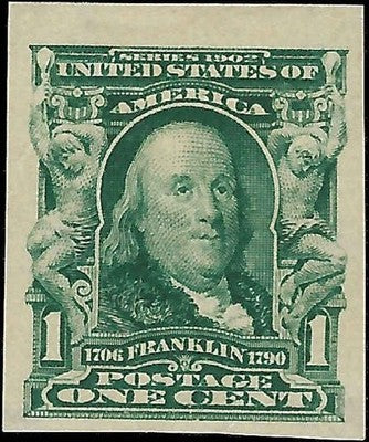 c1906 1c Franklin - Scott 314 - MH, OG - Imperf - Solid & Clean