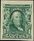 c1906 1c Franklin - Scott 314 - MH, OG - Imperf - Solid & Clean