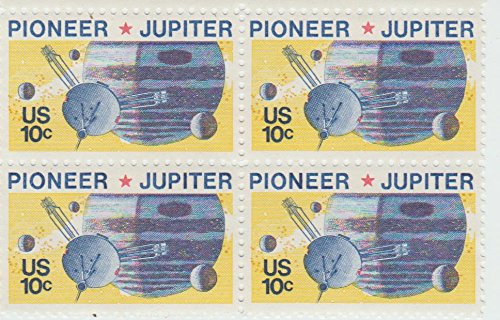 1975 Space Pioneer Jupiter Block of 4 10c Postage Stamps, Scott1556, MNH, OG