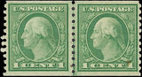 c1916 - #490 Washington 1c - MLH, OG - Very Well Centered Joint Line Pair