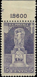 c1926 - #628 Ericsson 5c - MNH, Undisturbed OG & PL# (with Natural Gum Creases)