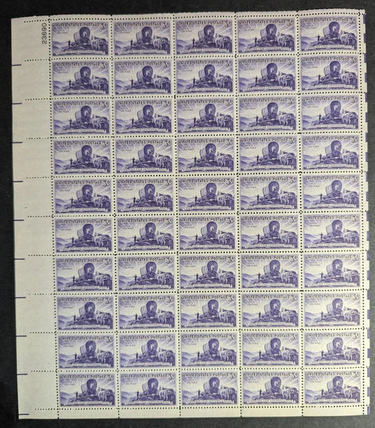 1947 USA Utah 3c Sheet -Scott 950 -MNH, Undisturbed OG - No Sig Flaws