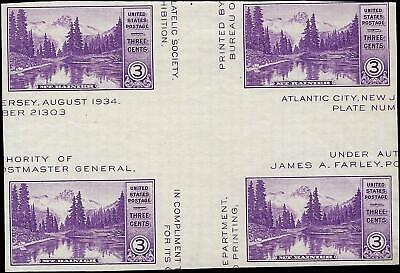 VEGAS - 1935 Mt Rainier Cross Gutter Block - Scott 770 - No Gum As Issued
