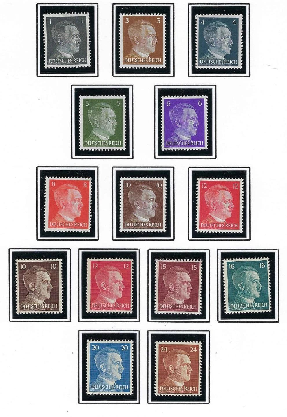 1941-44 Germany - Sc# 506-527 - MNH, Undisturbed OG - All Post Office Fresh!