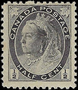 VEGAS - 1898 Canada Queen Victoria- 1/2c - Scott 74 - MNH, OG - Slight Gum Dist