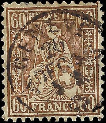 VEGAS - 1862 Switzerland - Scott 48, 60c - Used - Nice! - Cat= $215